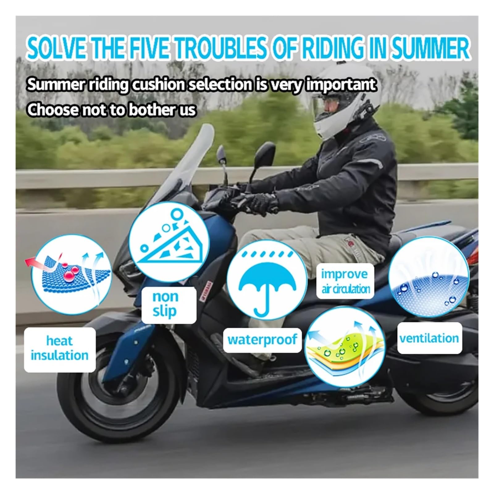Per KYMCO Xciting 250 300 400 CT250 CT300 Accessori Per Moto Coprisella Cuscino Imbottitura Protezione Isolamento Termico Rete Traspirante Cuscino sedile