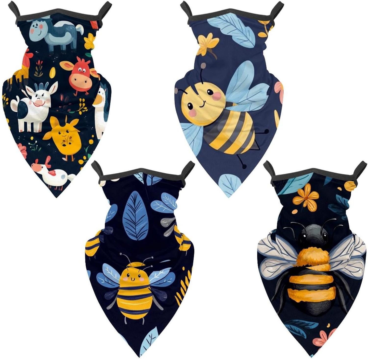 4 Pieces Bee UV Protector Scarf, Summer Cooling Neck Gaiter for Men/Women