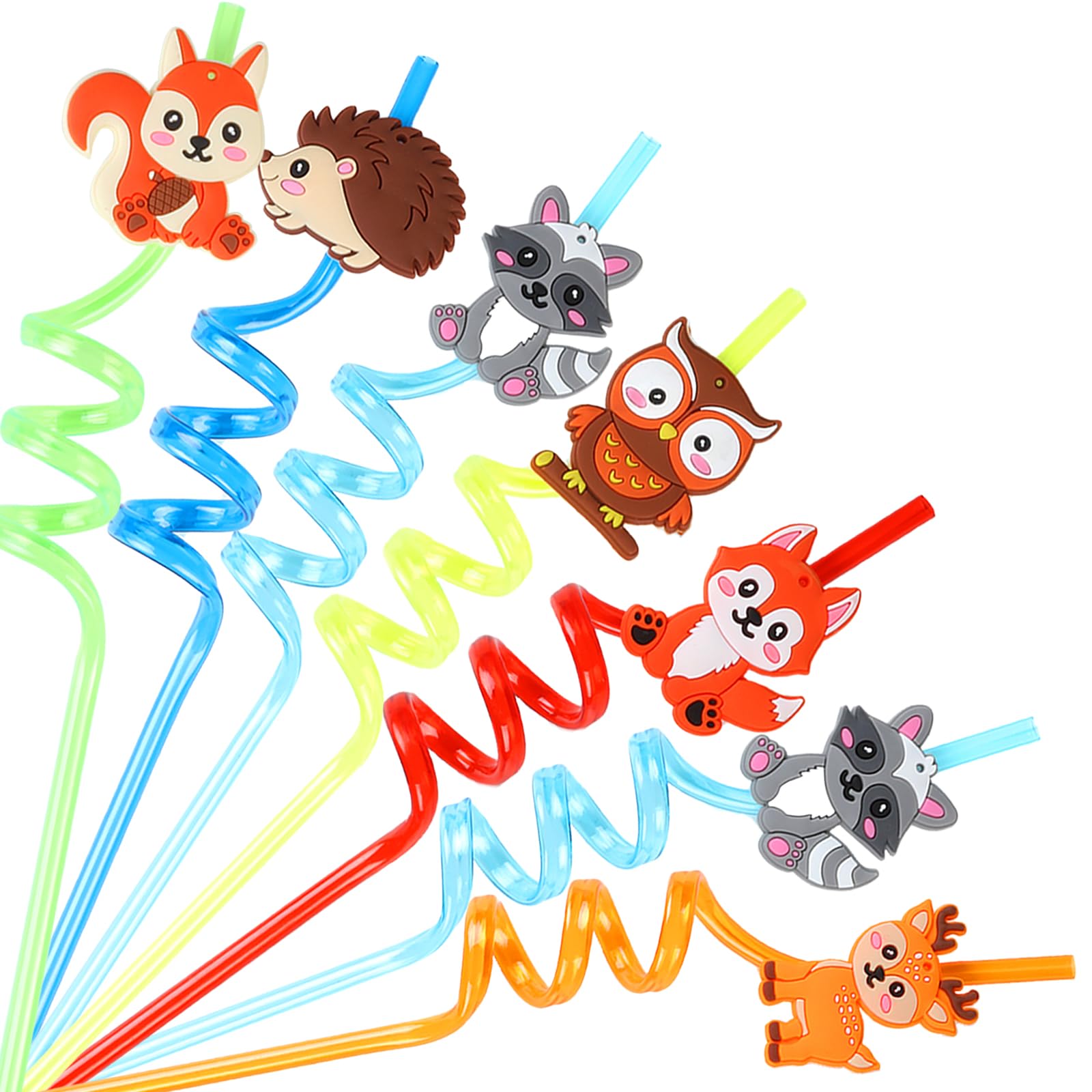 Dschungel-Tier Trinkhalme – 24 Stück, Safari Motive, Für Kindergeburtstage & Waldpartys
