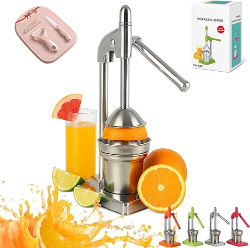 Exprimidor de hierro fundido eficaz, exprimidor manual resistente de hierro fundido, exprimidor de limón de acero inoxidable para el hogar y la