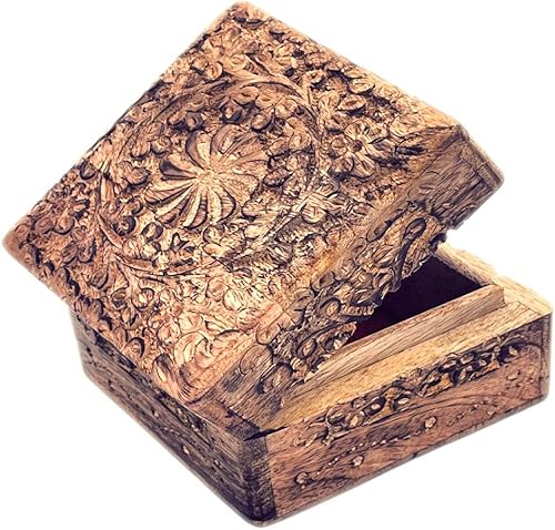 Miniatura 5 de Organizador de joyas antiguas de madera de mango Joyero de madera de mango para mujer, solución de almacenamiento decorativa con diseño elegante y