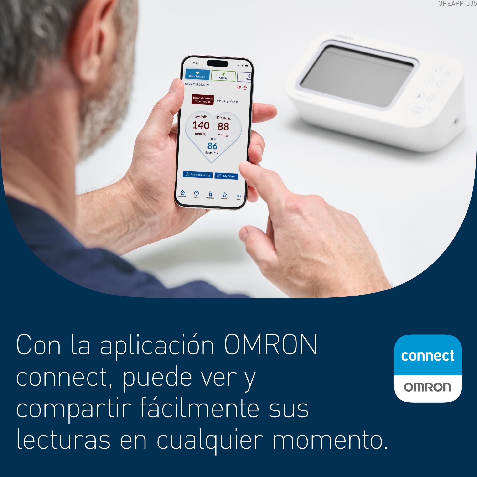 OMRON X7 Smart AFib Tensiómetro de Brazo Detecta Fibrilación Auricular Medidor Tensión Arterial Validado Clínicamente 2 Usuarios Brazalete Intelli Wrap 22-42cm