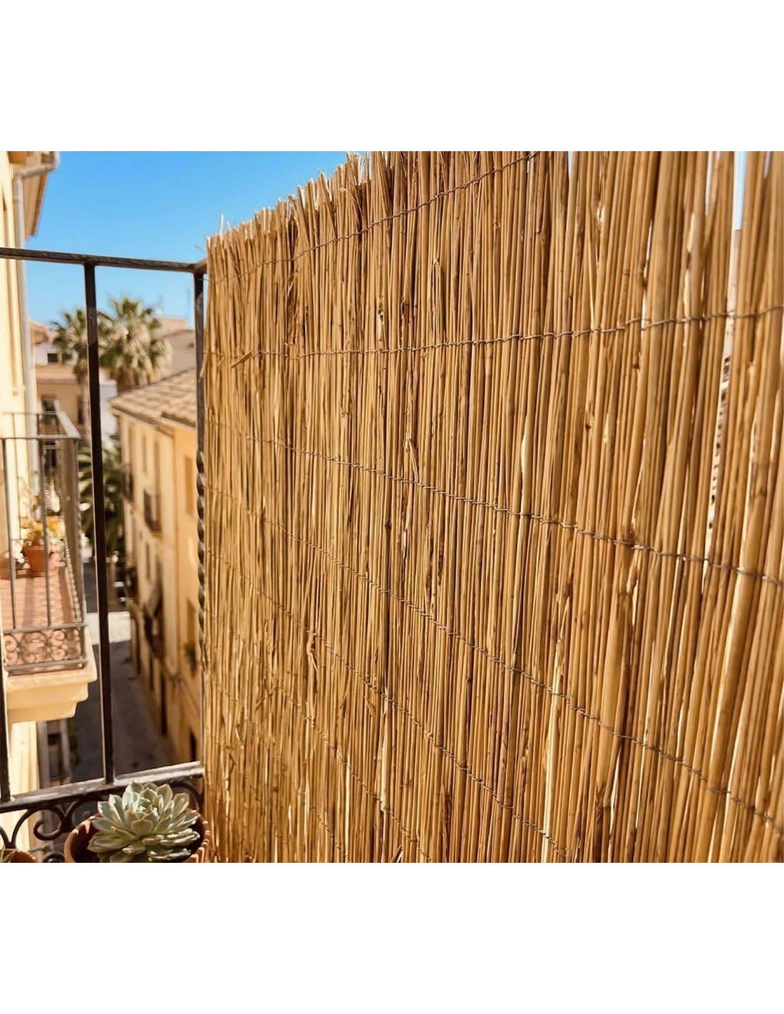 JARDIN202 - Cerramiento de Junco Natural Tejido Halong | Multivarilla | 95% Ocultación y Privacidad Premium | 1x5m