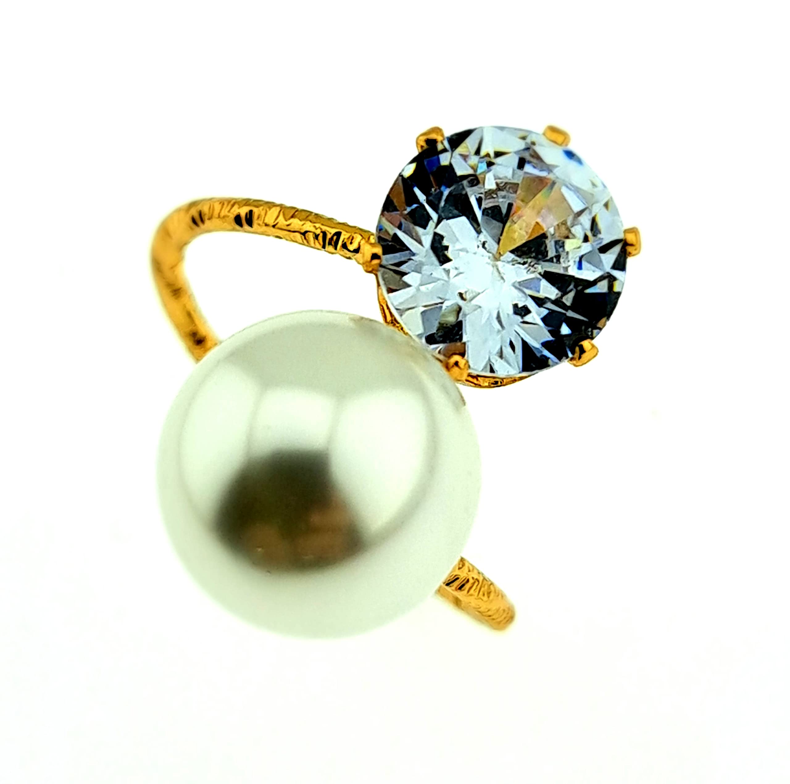 SgtKing Size Diamond/Pearl Ring Simple Stylish for Birthday Anniversary Mother's Day