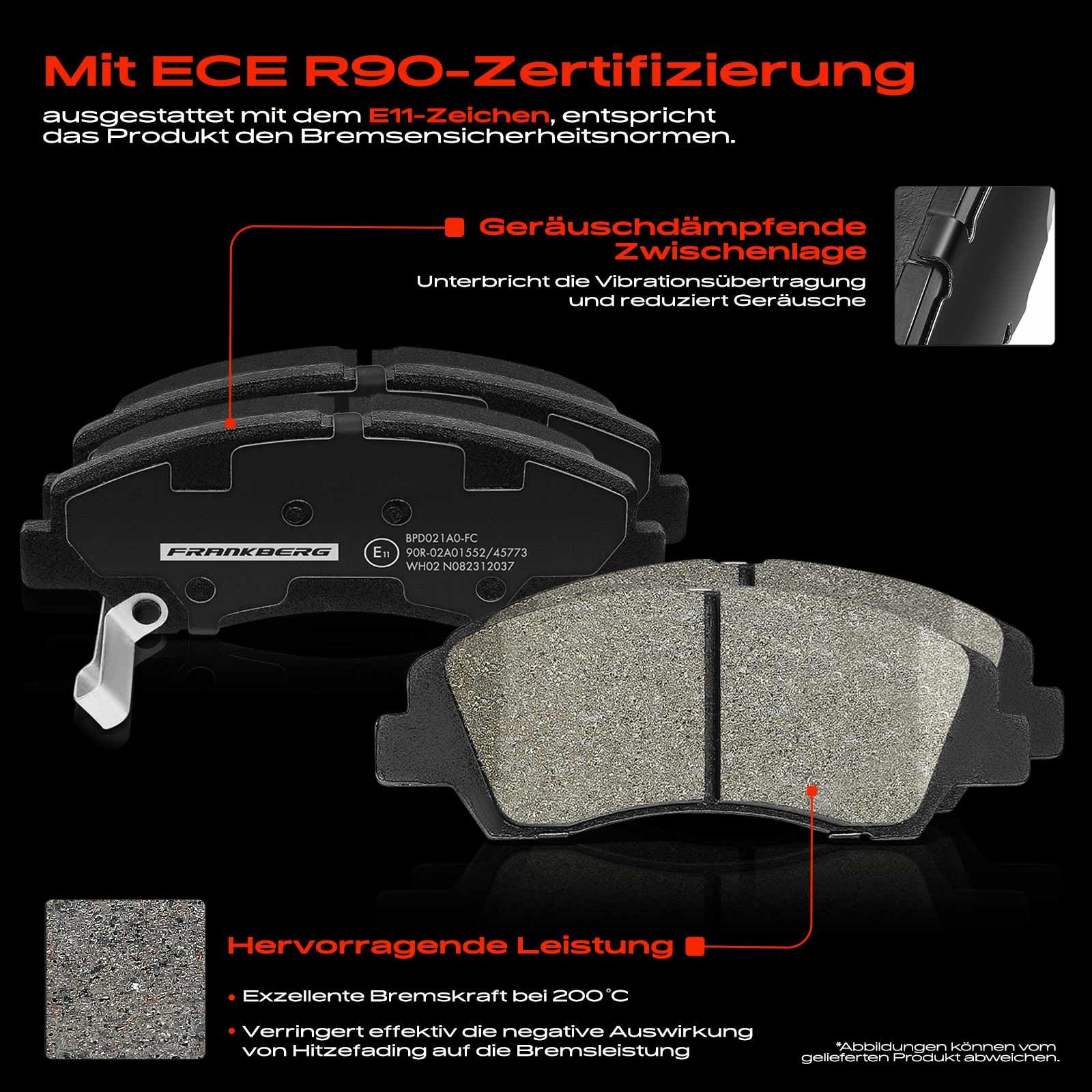 Frankberg Bremsensatz inkl. 2x Bremsscheiben + 4x Bremsbeläge Vorne