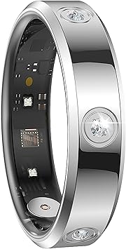 Smart Ring Ultra Narrow Heart Rate Monitor Diamond Comfortable Sleep Ring Health Fitness Tracker Pedometer Step Counter Calories Waterproof Ladies Smart Rings for Women Men Anillo Inteligente
