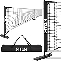 MTEN Portable Pickleball Net 22FT USAPA Regulation Size - Steady Metal Frame, Easy Setup with Bag for Driveway Backyard Indoor Outdoor