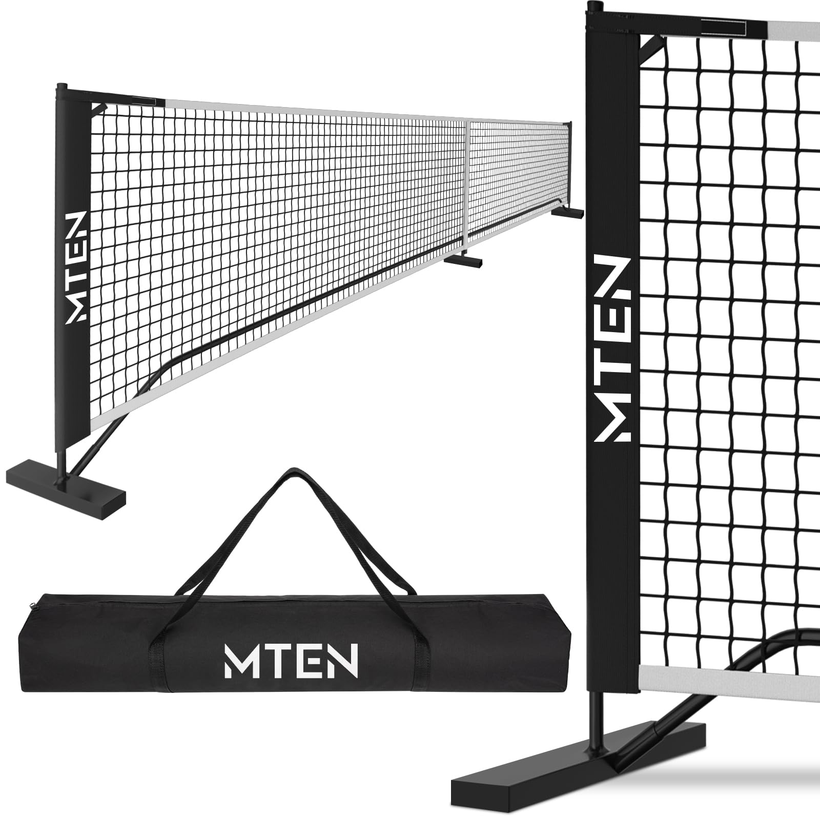 MTEN Pickleball Net, Portable Pickleball Net for Driveway, 22 FT USAPA Regulation Size, Steady Metal Frame, with Carrying Bag for Backyards, Driveways, Outdoor Indoor