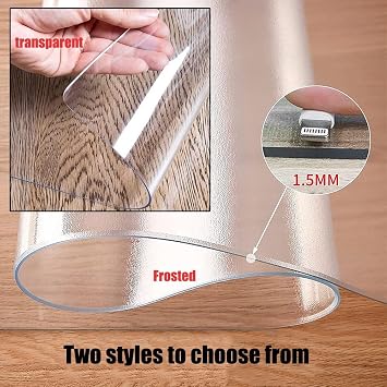 Mat Clear Office Chair Mat for Hard Floors, Transparent Hard Floor Protector, Rectangular Large Floor Protection Mat, 36X48 48X72 71X87 Wood/Tile Protection Mat 0.06 Thick ( Color : Frosted , S