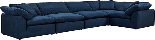 Sunset Trading Cloud Puff Seccional, Configurable, Azul Marino