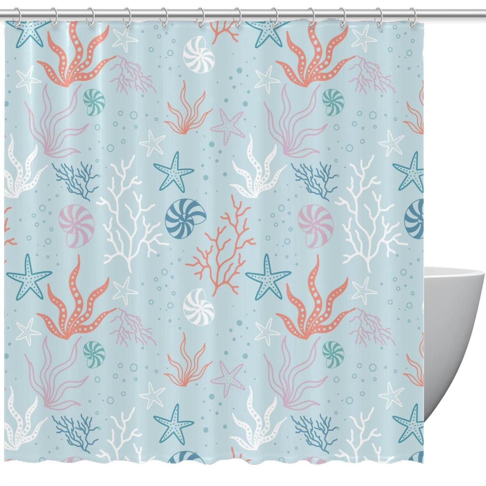 Rideau de douche imperméable ambiance marine pour rafraîchir votre salle de bain