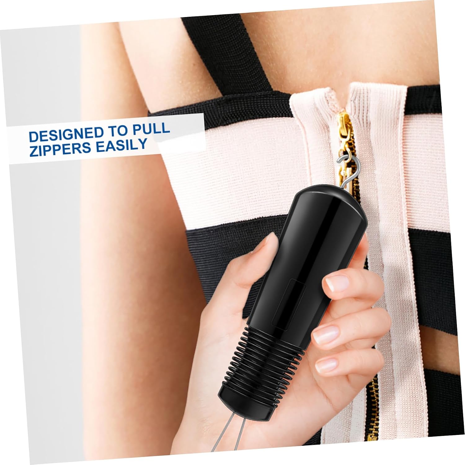 Beavorty 3Pcs Stainless Steel Zipper Pull Assist Tool for Dressing Aids Convenient Clothing Zipper Helper for Seniors and Disabled Users