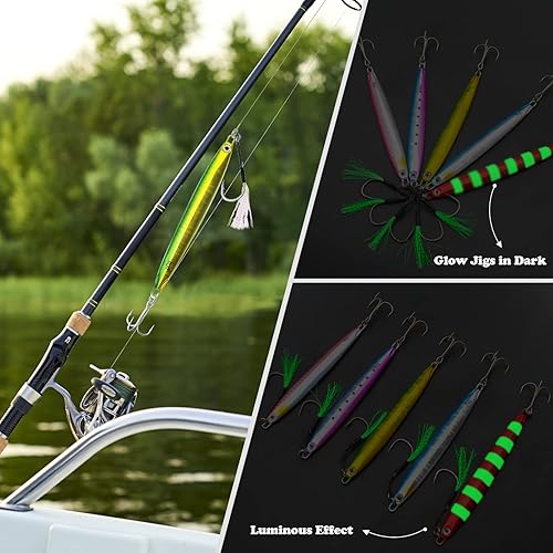 Miniatura 5 de Plantillas de pesca verticales de agua salada, cuchara de jigging vertical, señuelos de atún de pesca, señuelos artificiales de pesca para atún,