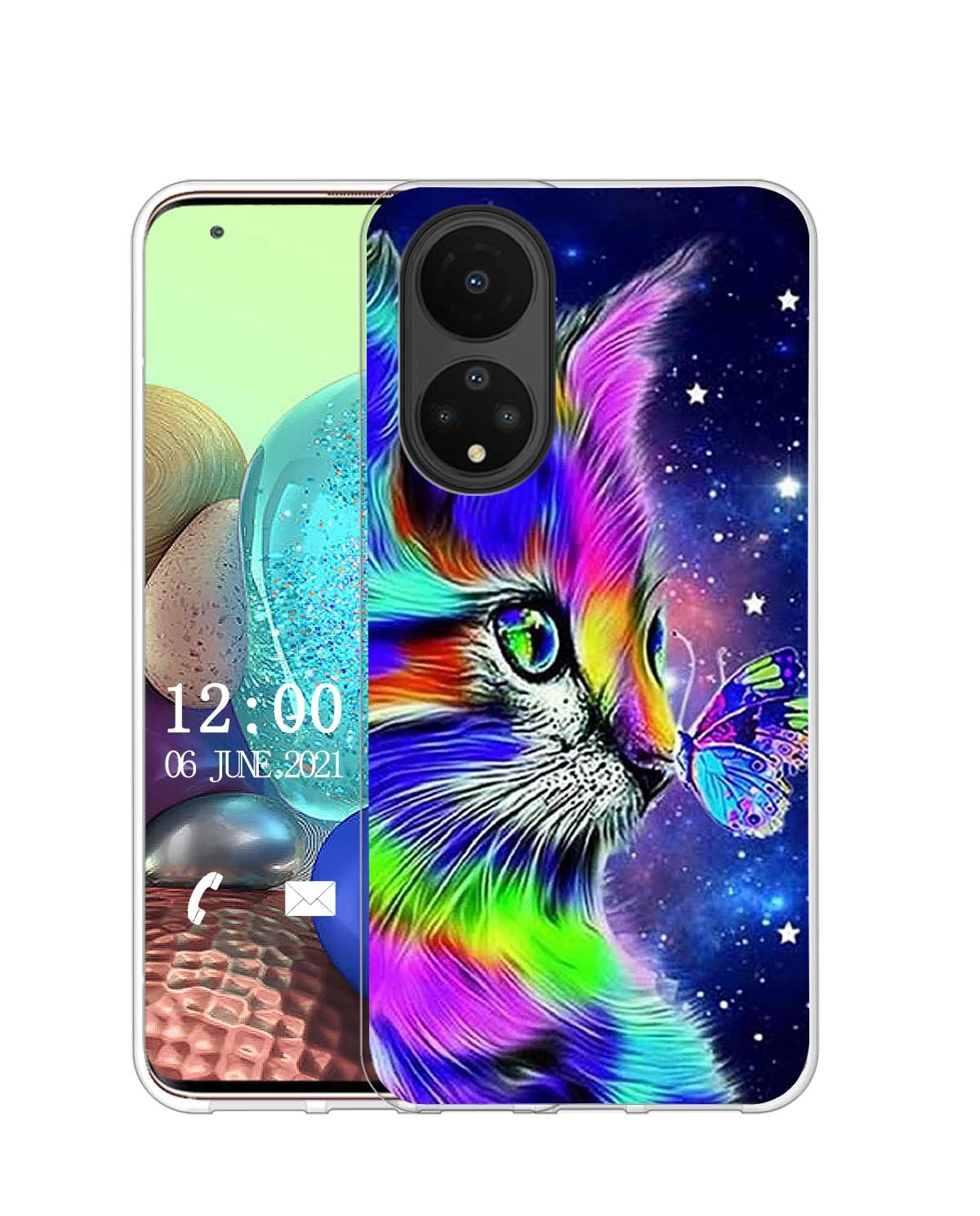 TEYYOS Custodia Adatto per Honor X7a, Motivo Fiore Trasparente