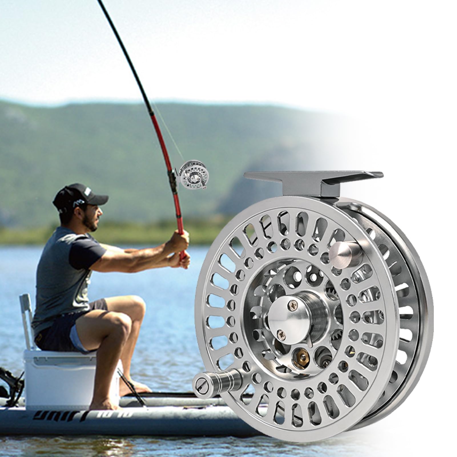 Aluminiowy kołowrotek muchowy, aluminiowy kołowrotek muchowy sprzęt do | Kołowrotki Baitcaster do łowienia ryb w słonej wodzie w jeziorze Sweetwater