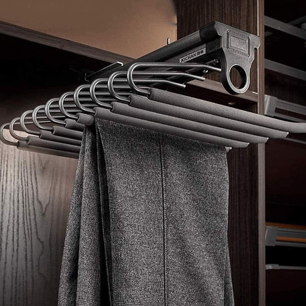 Platzsparende Hosenbügel, Hosenständer mit Toplader, ausziehbarer Kleiderschrank für Zuhause, kratzfest, verschleißfest und rostfrei, verhindert Faltenbildung in der Kleidung, C/B