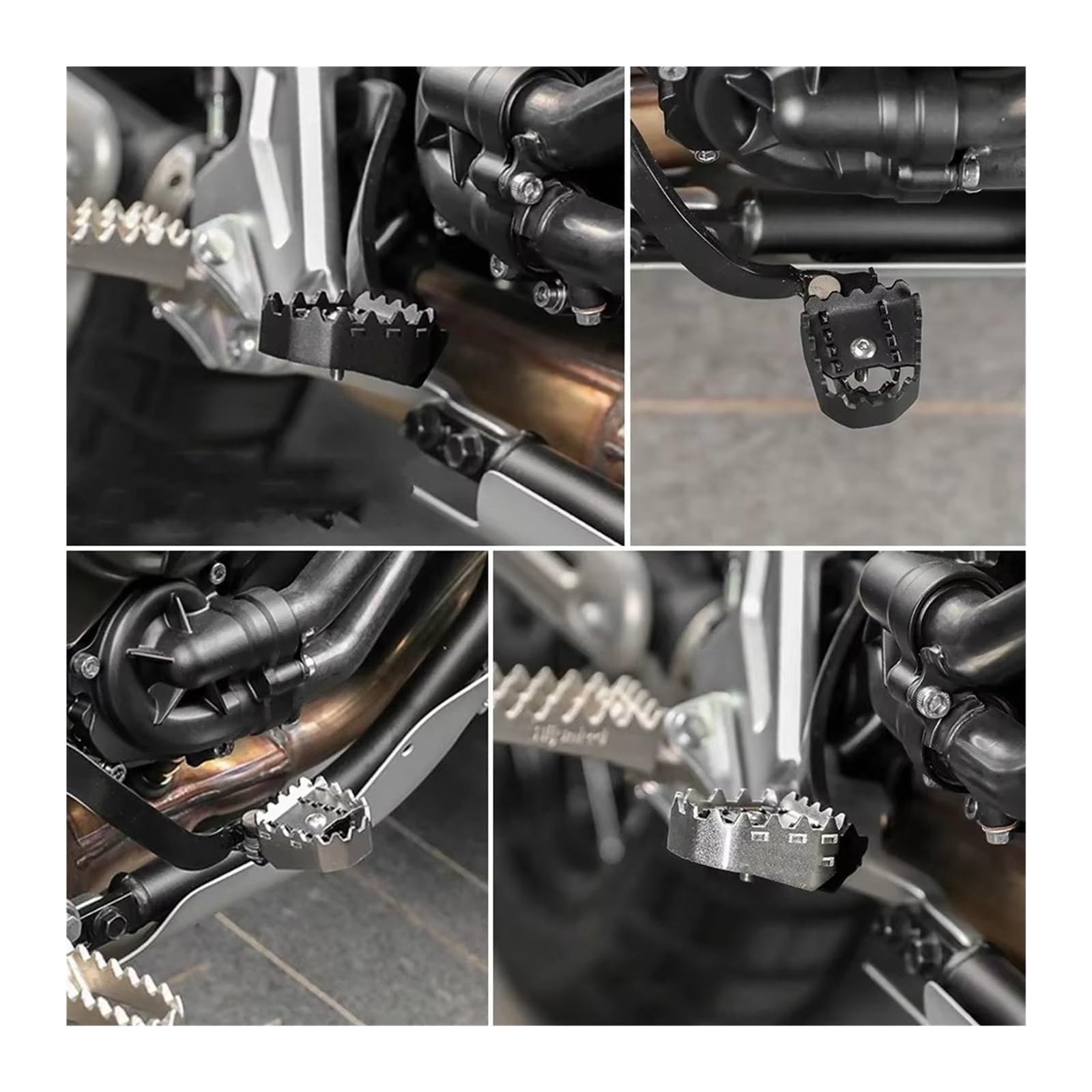 Pedane per Moto, pedane per Tenere 700, per XTZ 700/690, per Rally, Leva Freno Posteriore, Punte per gradini, Piastra di Estensione, Estensione Pedale Moto, Estensione Pedale allargato