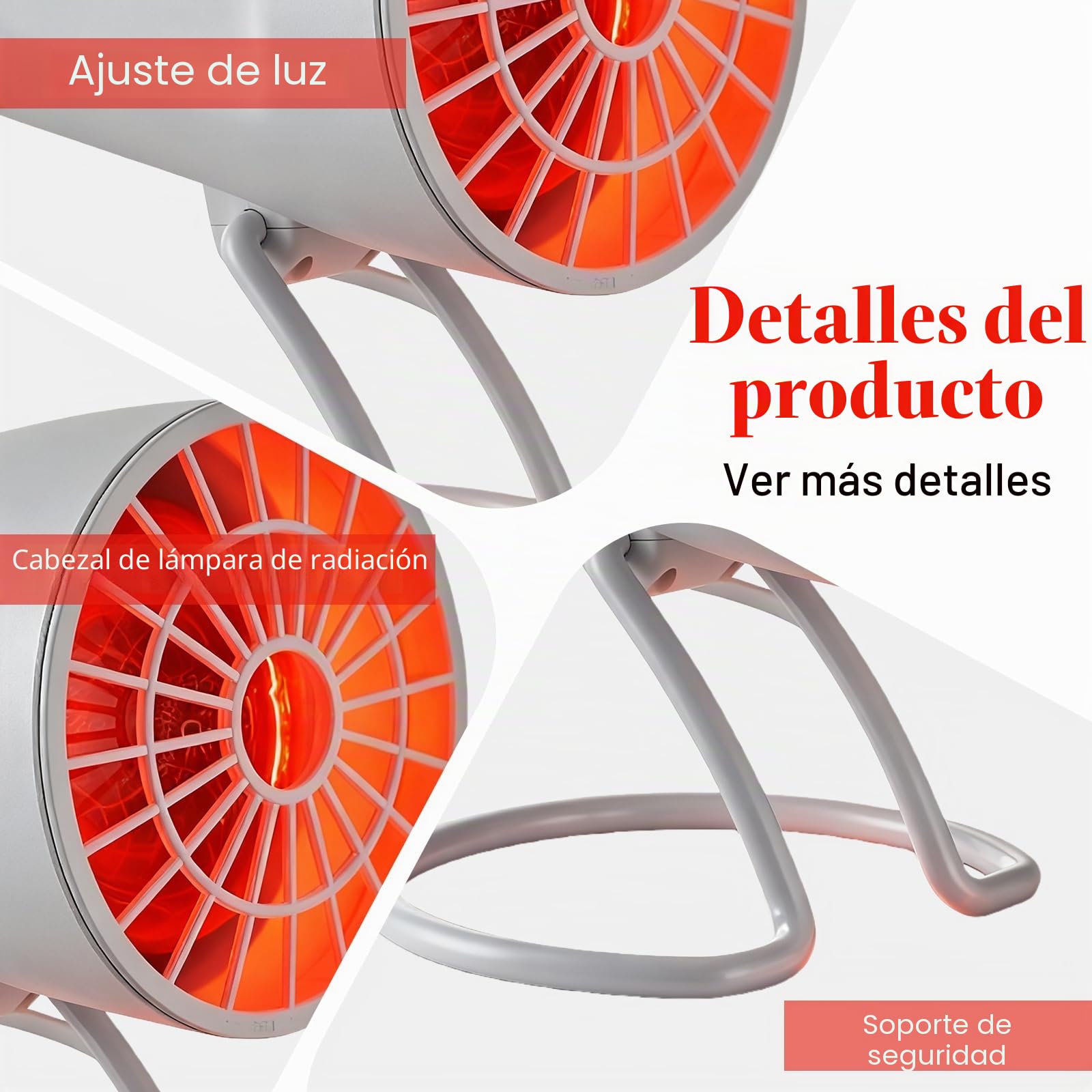 PORFOYO Lámpara infrarroja, lámpara de luz roja de 150 W, lámpara de calor infrarroja, lámpara de calor con temporizador y temperatura ajustable, ángulo ajustable, lámpara de luz infrarroja para el
