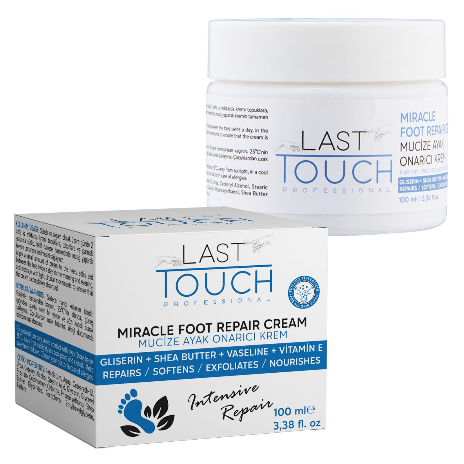 LAST TOUCH Miracle Cracked Repair Foot Care Cream - Foot Cream Dry Cracked Heels - Guaranteed Relief Worn, Cracked, Dry, Callused Feet - Athletes Foot