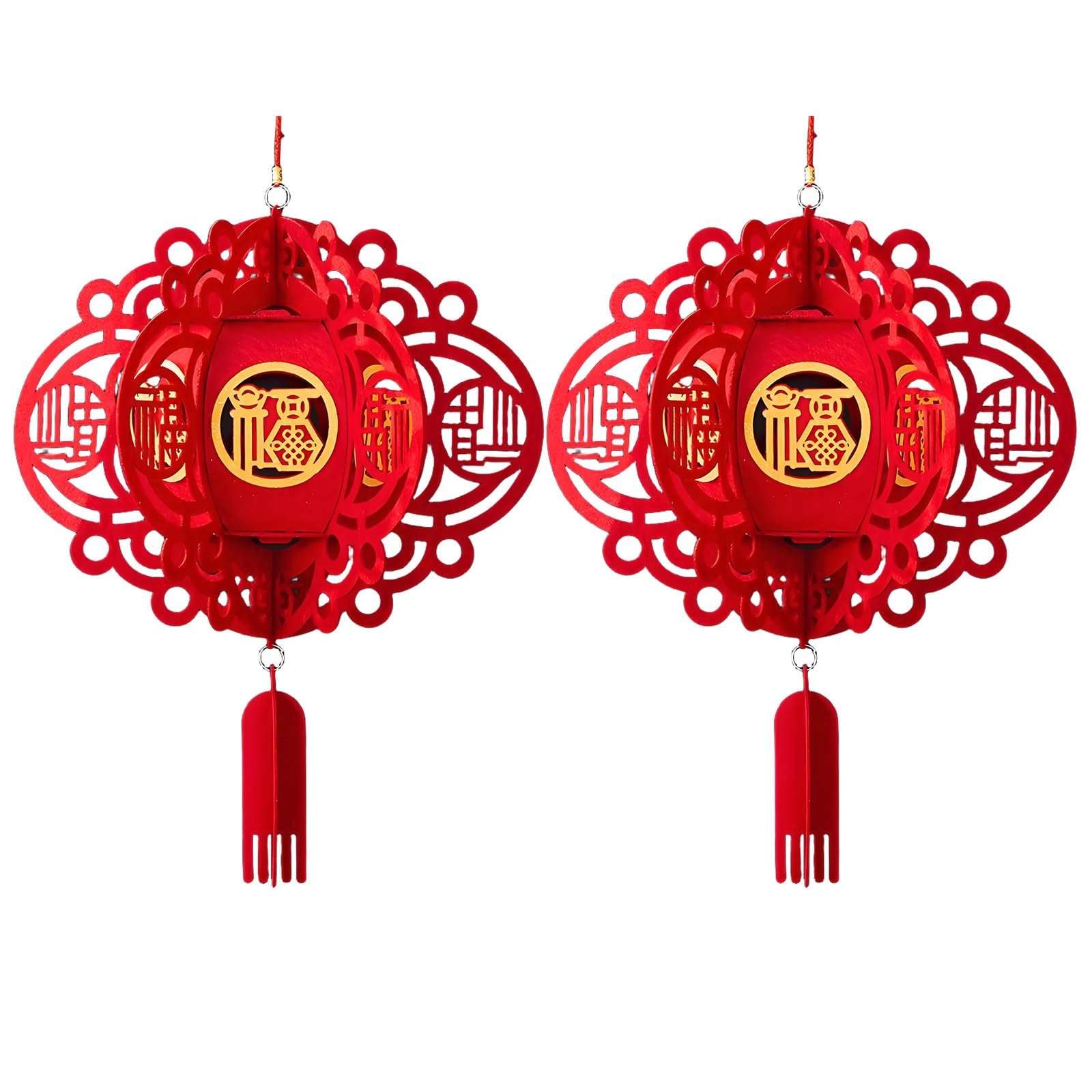 SBZIOJHDR Chinese-style lanterns, Chinese Spring Festival Lanterns, Exquisite Palace Lamp, Red Hanging Lantern(E)