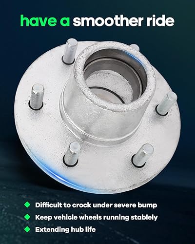 Miniatura 4 de SCITOO Buje de remolque de barco con cubo loco galvanizado 6 cojinete de cubo de lengüeta 15123-1 14 25580-1 34 con 2 piezas sellos de grasa 1