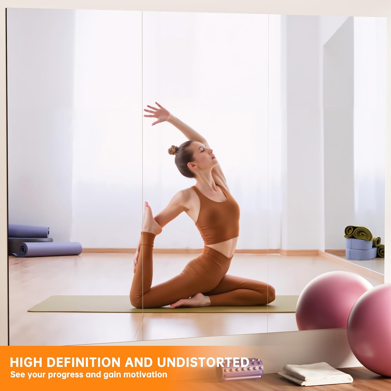 Hasipu Home Gym Workout Mirror 94" L x 39" W-1pcs Large Full Length Mounted Full Body Frameless Mirror for Workout, Yoga, Garage, Bedroom, Dance