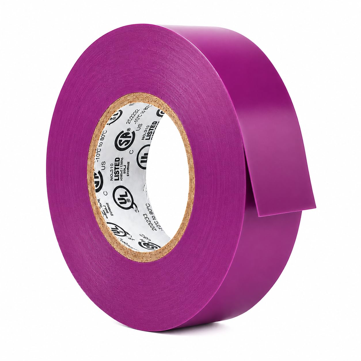 GGR Supplies EL-766AW Purple General Purpose Electrical Tape, 3/4 Inch x 66 Feet, 7 Mil PVC, UL/CSA Listed Core, 600V Flame-Retardant Insulation for Wire Splicing, Bundling &amp; Color Coding, Pack of 1