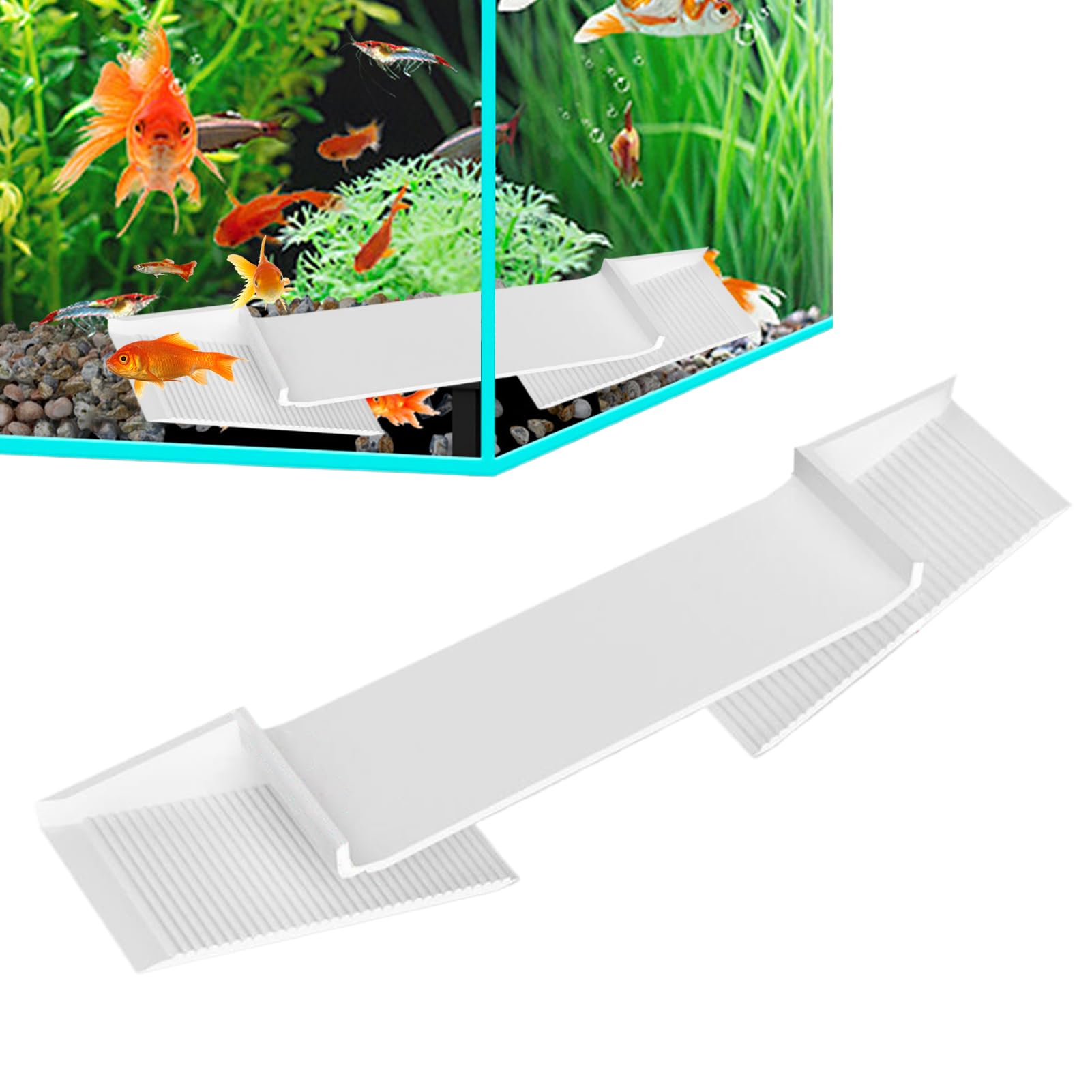 Fish Tank Cave, Fish Shrimp Cave for Aquariums, Triangle Dome with Curve Hole for Corner Underground Terrarium Terrace Use