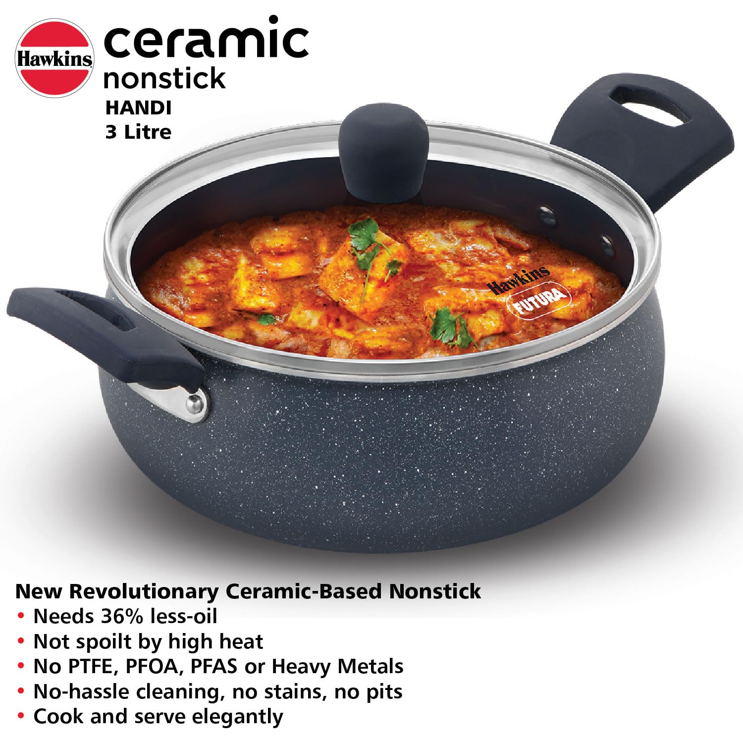 Hawkins Ceramic Handi - Nonstick & Healthy Cooking -3