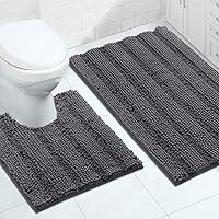 Vista 62 de Turquoize Alfombras de Baño Chenille Peludas Alfombra de Baño Antideslizante Gruesas Alfombras de Baño Peludas para Baño Chenille Juego de Alfombra