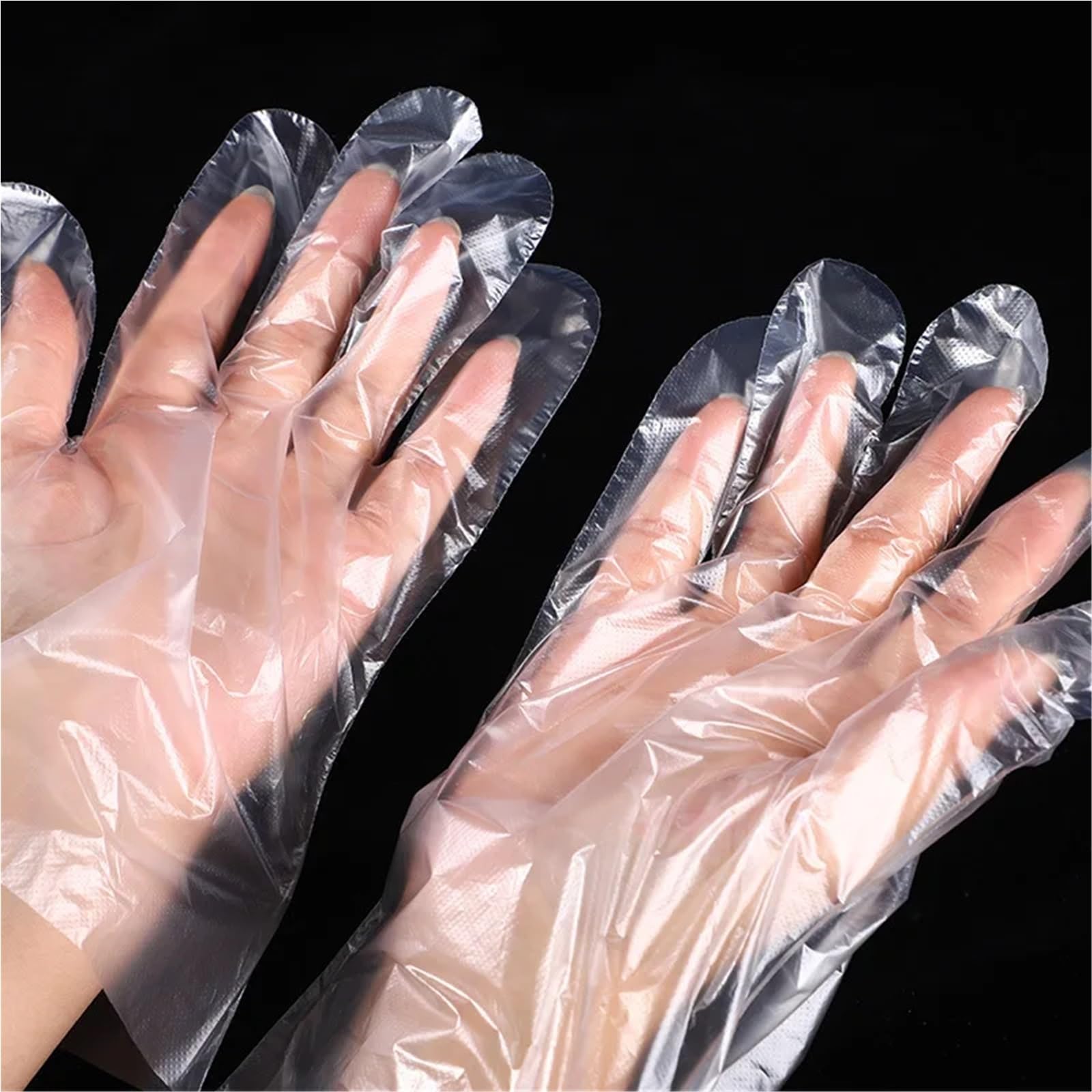 Guanti di plastica usa e getta 400/800/1000 pezzi mano trasparente per pulizia utensili da cucina (1000 pezzi)