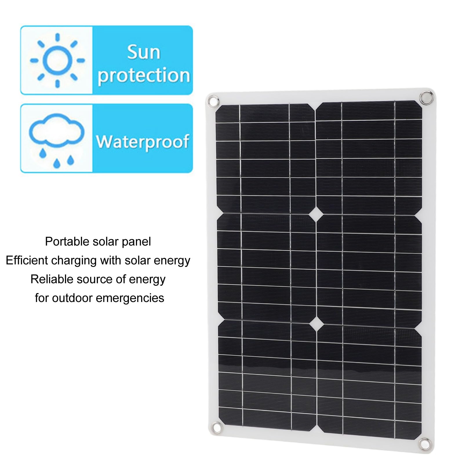 Kit Pannello Solare Monocristallino da 20 W 18 V, Pannelli Solari e Kit Regolatore di Carica per Interni Esterni, Set di Pannelli Solari Portatili Ad Alta Efficienza per Camper,
