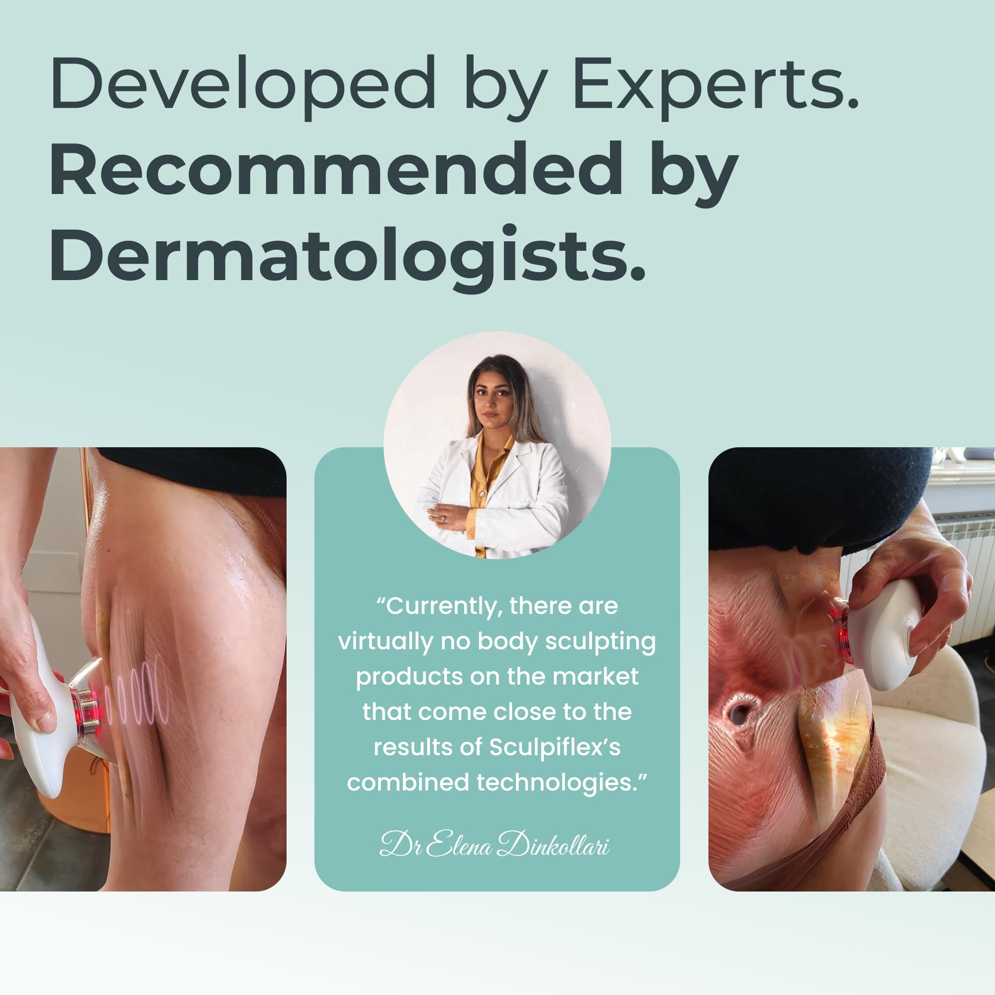 SCULPIFLEX Macchina per scolpire il corpo originale 3 in 1 per una pelle dall'aspetto più rassodato - Massaggiatore linfatico e strumento di massaggio cellulite per stomaco, braccia, gambe e cosce + 1