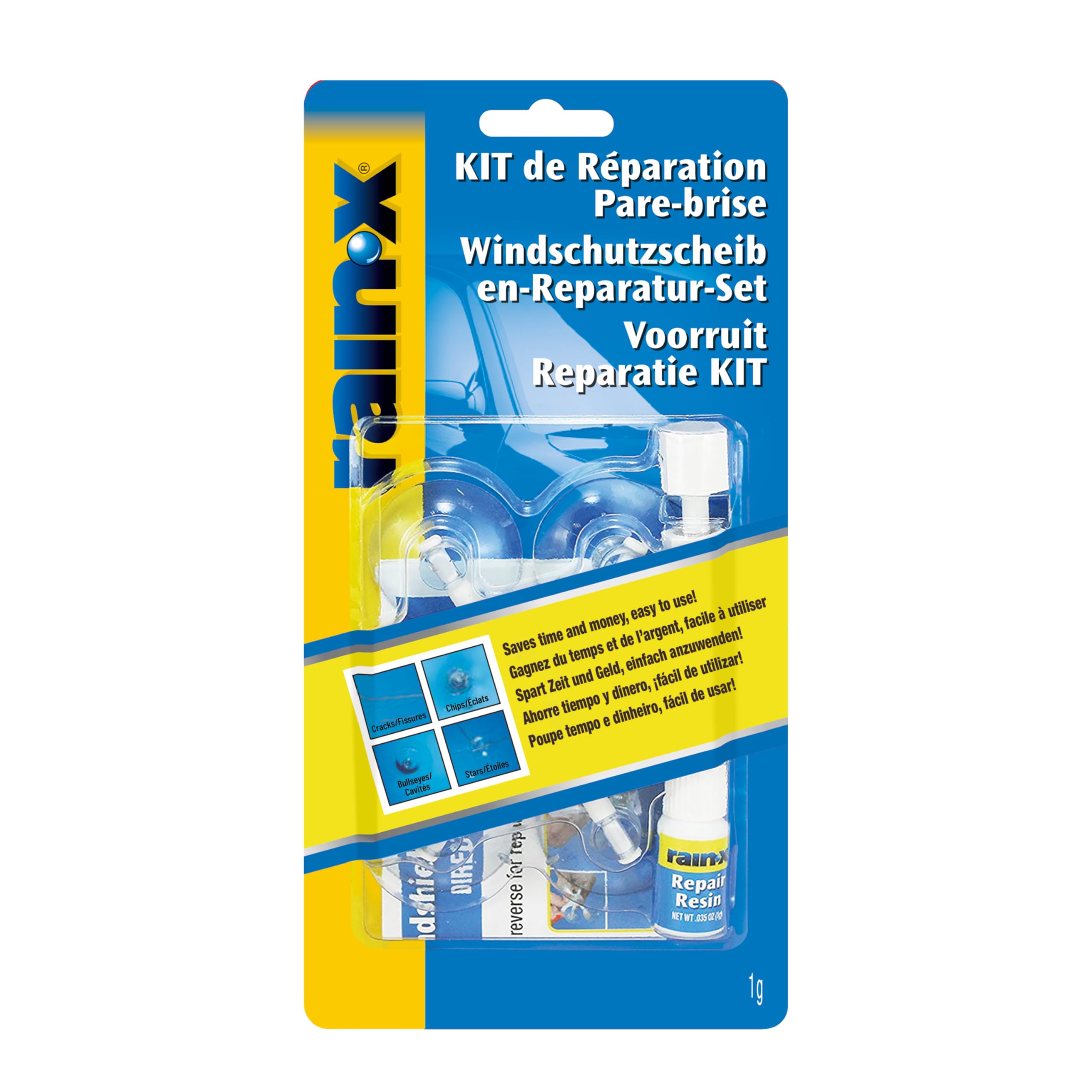 Rain-​X Kit Réparation Para Brise Vitre, Colle Pare Brise pour Impacts de Pierres, Craquelures et Fissures