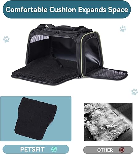 Miniatura 7 de PETSFIT Transportador grande para gatos, transportador para perros de hasta 25 libras, protección de privacidad de mascotas, transportador de