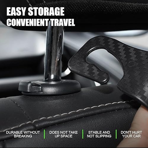 Miniatura 10 de 4 ganchos para reposacabezas de asiento trasero de automóvil, organizador de ganchos para reposacabezas de almacenamiento de asiento trasero,