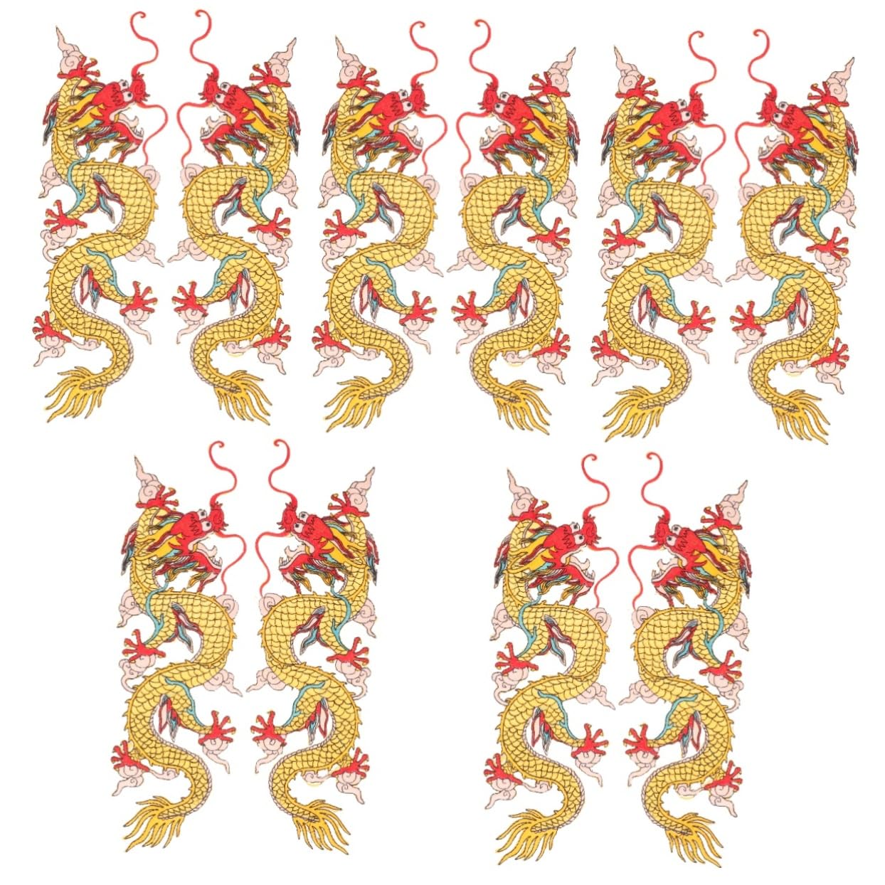 10pezzi Toppe Ricamate Forma Di Drago Patch Termoadesive Per Abbigliamento e Accessori Per Decorare Pantaloni Zaini e Fai Da Te Creativo e Pratico