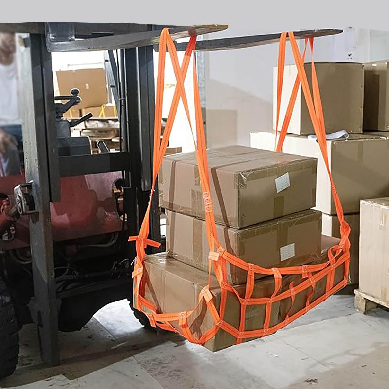 Cargo Lifting Nets with Straps, 1x1m 2x2m 3x3m 4x4m Lifting Net Heavy Duty Safety Lifting Pad, Tear-Resistant 2mm Thickening Lifting Cargo Basket Net for Hoisting(1.5x1.5m-300kg load-10cm Mesh)