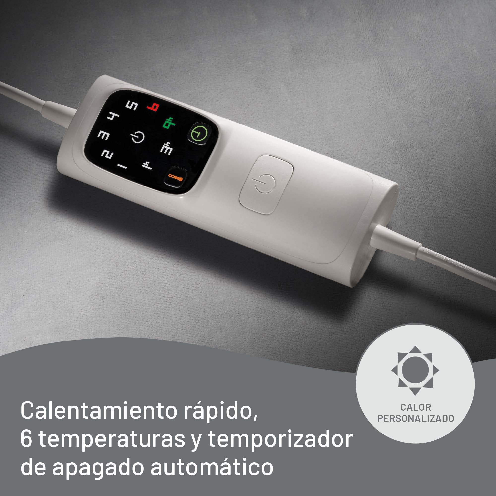 Imetec Adapto Grand Luxe, Plaid Calefactable, Manta Eléctrica, Tejido Suave 180 x 140 Cm,Ahorro Energético,Tecnología Adapto, Óptimo, Calentamiento Rápido, 6 Temperaturas, Lavable,Gris, 2.1 kilograms