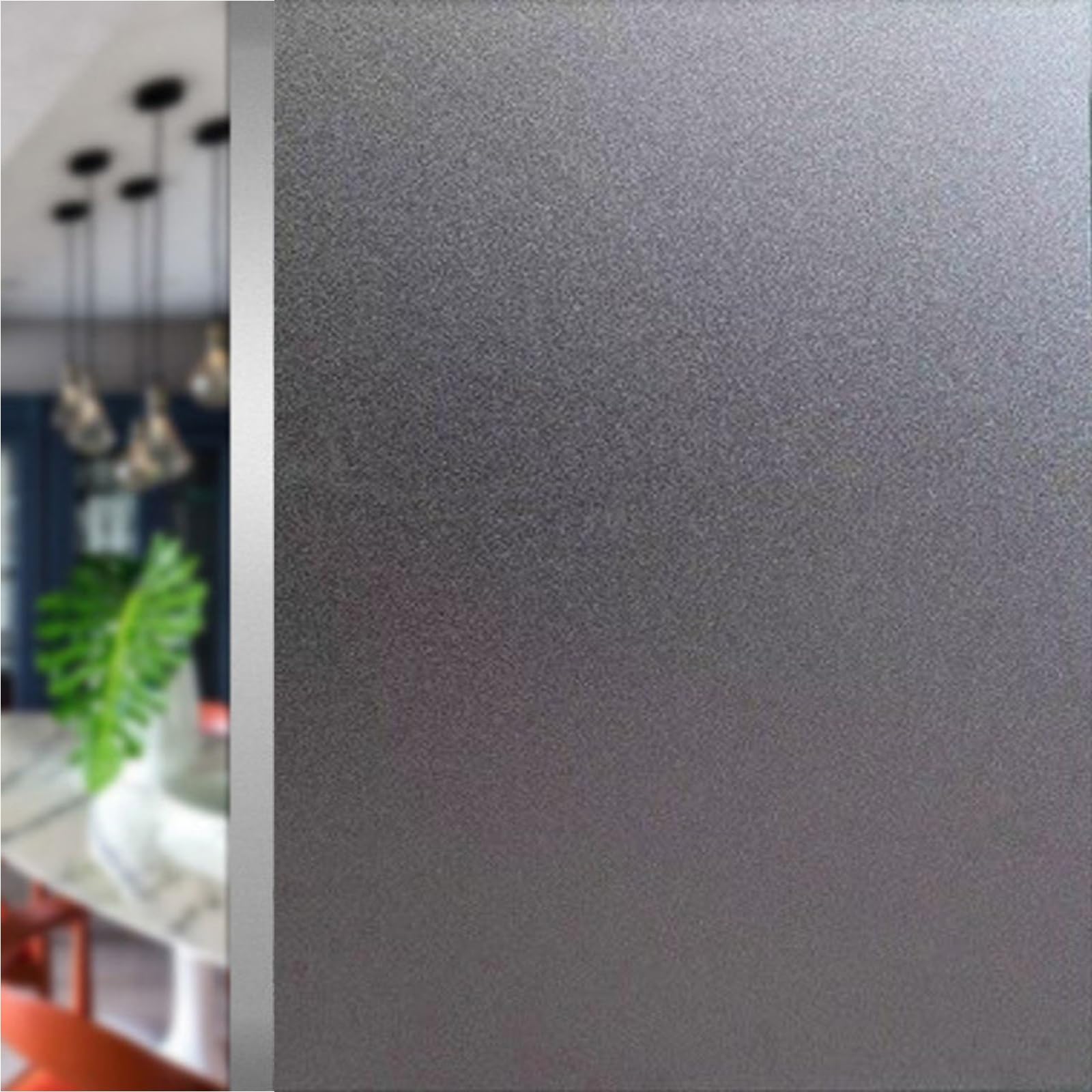 Sonnenschutzfolie Fenster Innen 100 x 1000 cm Uv-Schutz Folie Sichtschutz Hitze UV Schutz Sonnenschutzfolie Fenster Milchglas Fensterfolie für Büro Und Haus, schwarz matt