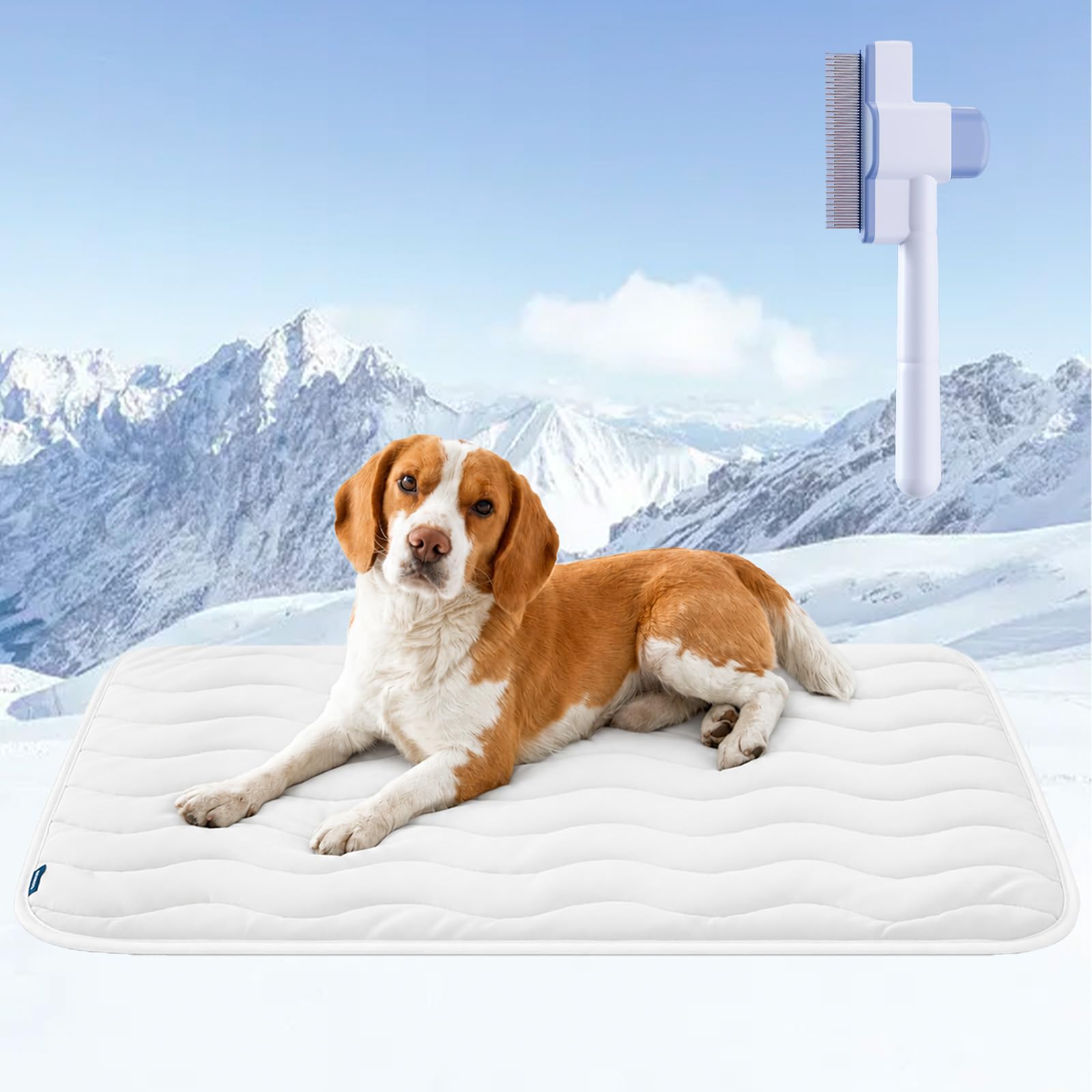 Pfotenchill Kühlmatte (Verbesserte Version (Hellgrau), L（122*71cm）)