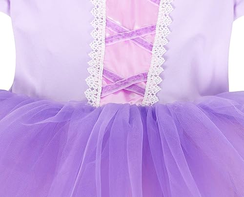 Miniatura 5 de WonderBabe Girls Ballet Dress Short Sleeve Leotards Skirted Dance Tutu Dress Princess Birthday Party Fancy Costume
