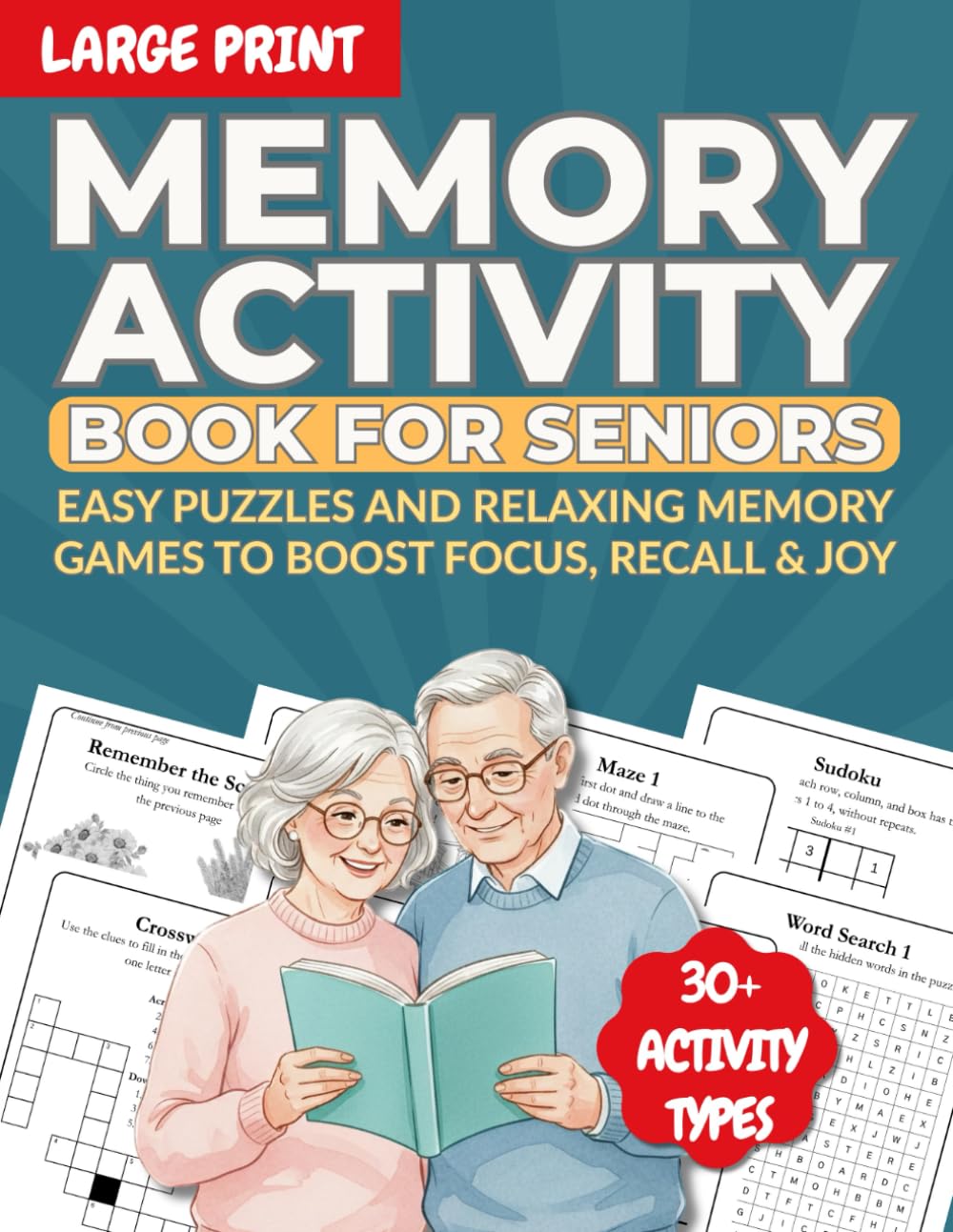 Memory Activity Book for Seniors: Large Print Easy & Relaxing Brain Boosting Games, Nostalgic Memory Exercises for Cognitive Health, Memory Improvement, Dementia Care, and Stress Relief