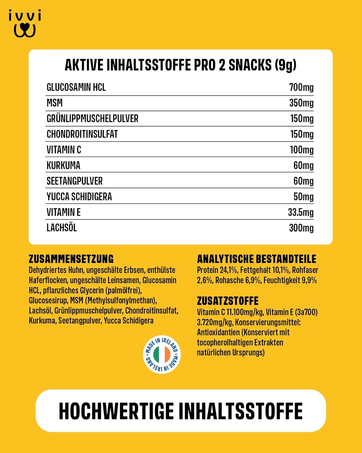ivvi Hip & Joint tabletki na stawy dla psów z glukozaminą, chondroityną i MSM – 60 przekąsek (270 g)