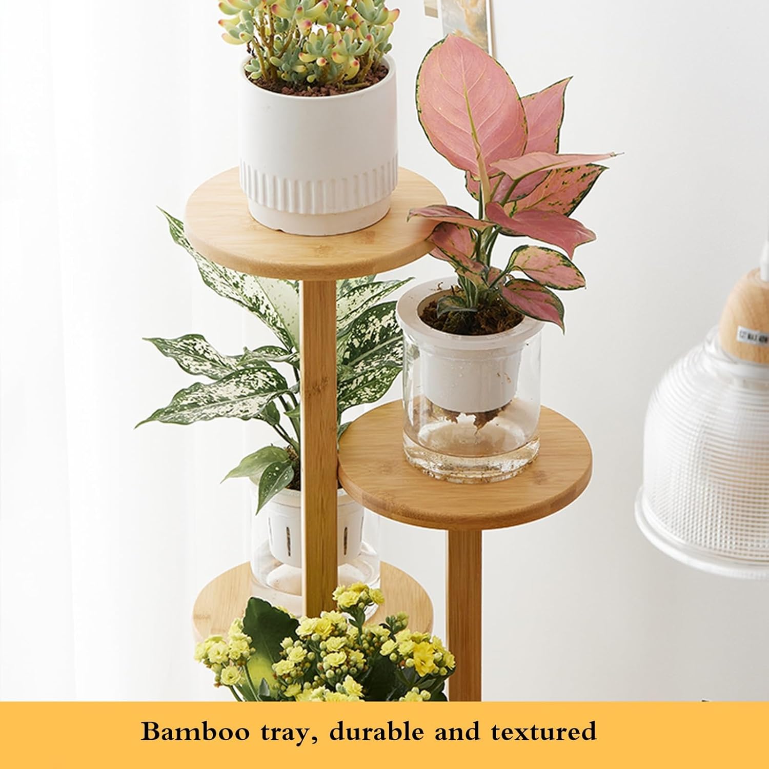 Plant-Racks Versatile Rolling Plant Stand - Multi-Layer Flower Shelf with Wheels for Potted Plants, Succulents in Living Room, Balcony, Garden Bedroom Bedside Rack(Brown)