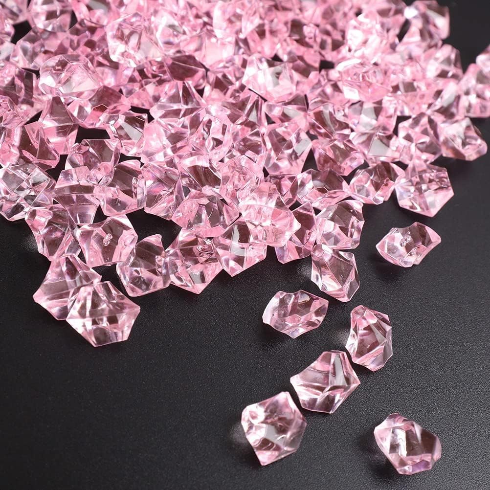 Firstly Traders Pack of 200 Gram Acrylic Diamonds Faux Crystals for Home Decor Vase Fillers (Light Pink)-image-25