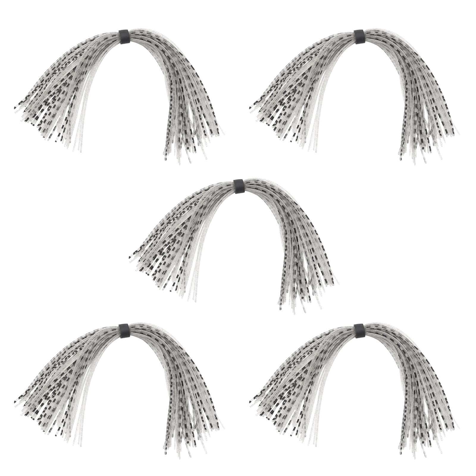 Heallege Silicone Skirts Rubber Jig Skirts 5 Bundles Strands Fishing Lures Skirt Replacement Kits for DIY Lures Fishing Baits