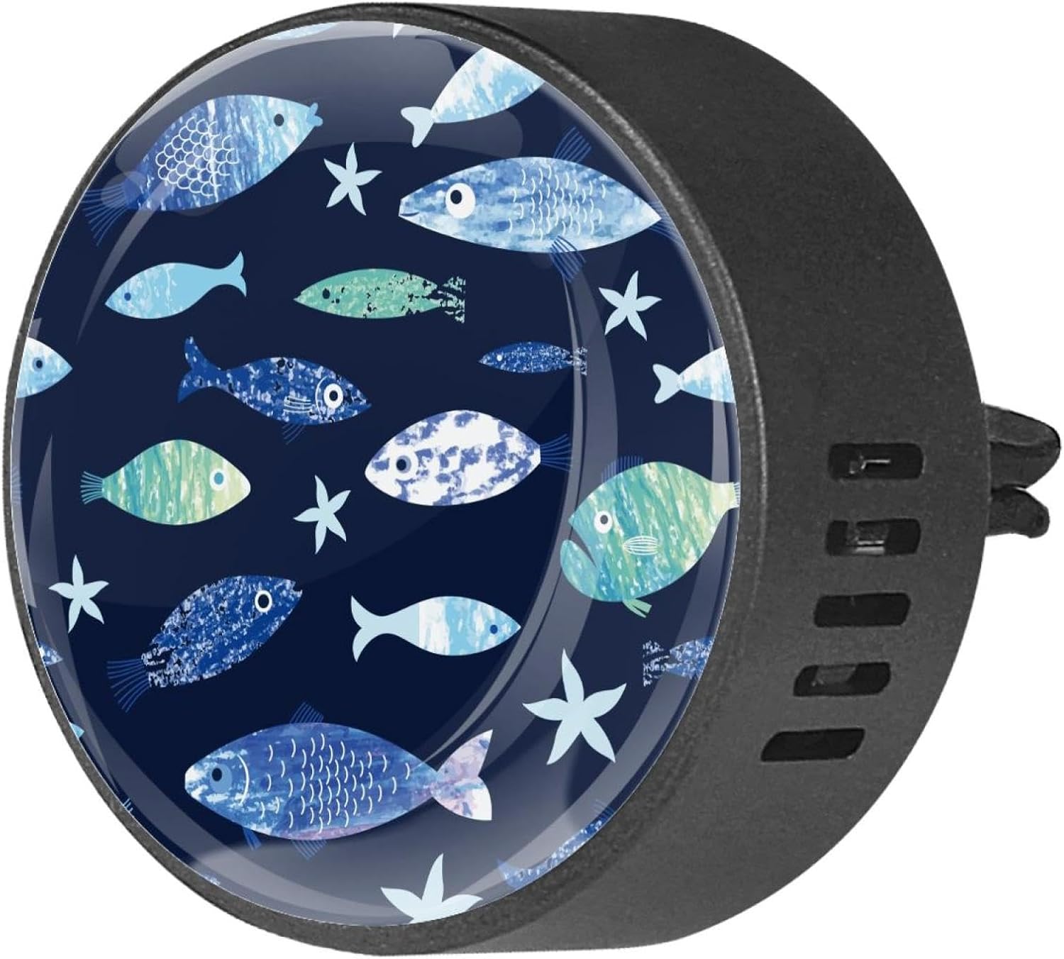 VAPOKF 2 PCS Vent Clips Car Air Freshener with Beautiful Painted Fishes Prints, Aromatherapy Essential Oil Diffuser