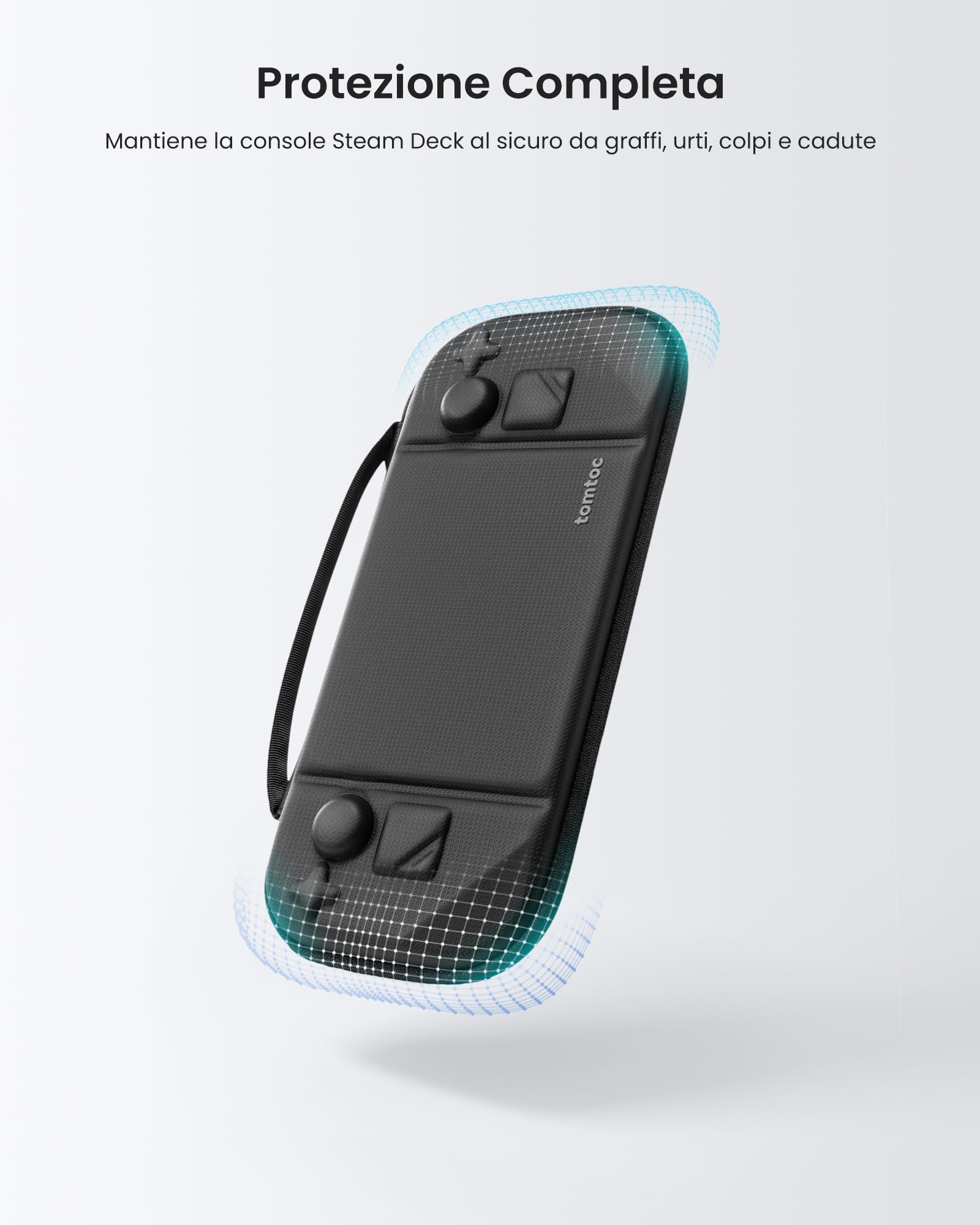 tomtoc Custodia Compatibile con Steam Deck/Steam Deck OLED, Custodia a Guscio Rigido in Filz a Protezione Totale per Console e Accessori Steam Deck, Resistente Agli Urti, per Viaggi o Regali Natale