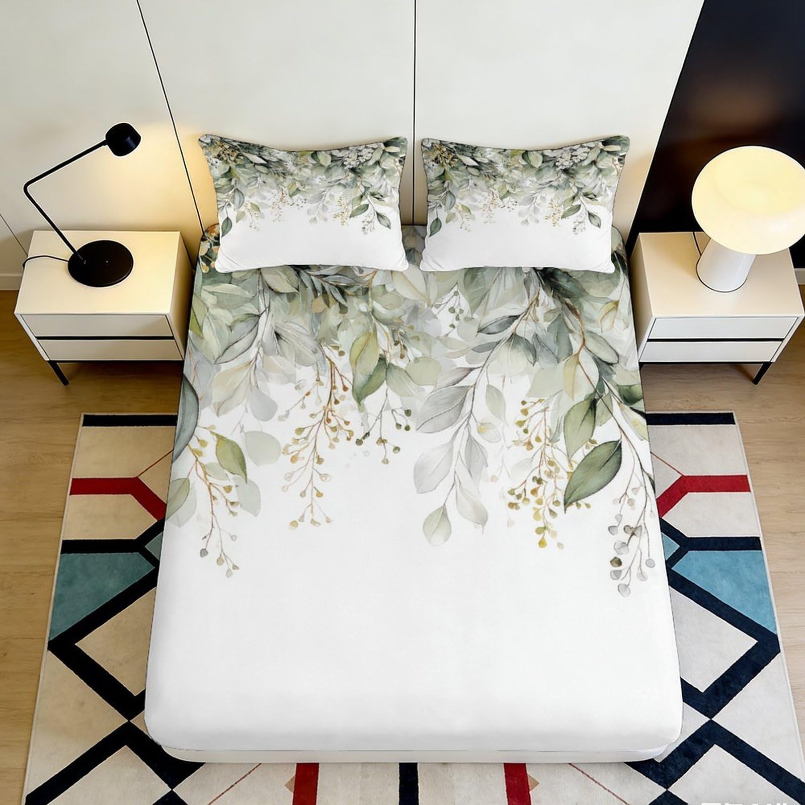 3D Printed Fitted Sheet Microfiber for Bedroom, Dustproof and Anti-slip Mattress Cover, Protects & Decorates, Suitable for European Standard 25cm Deep Mattresses 90x200x25cm